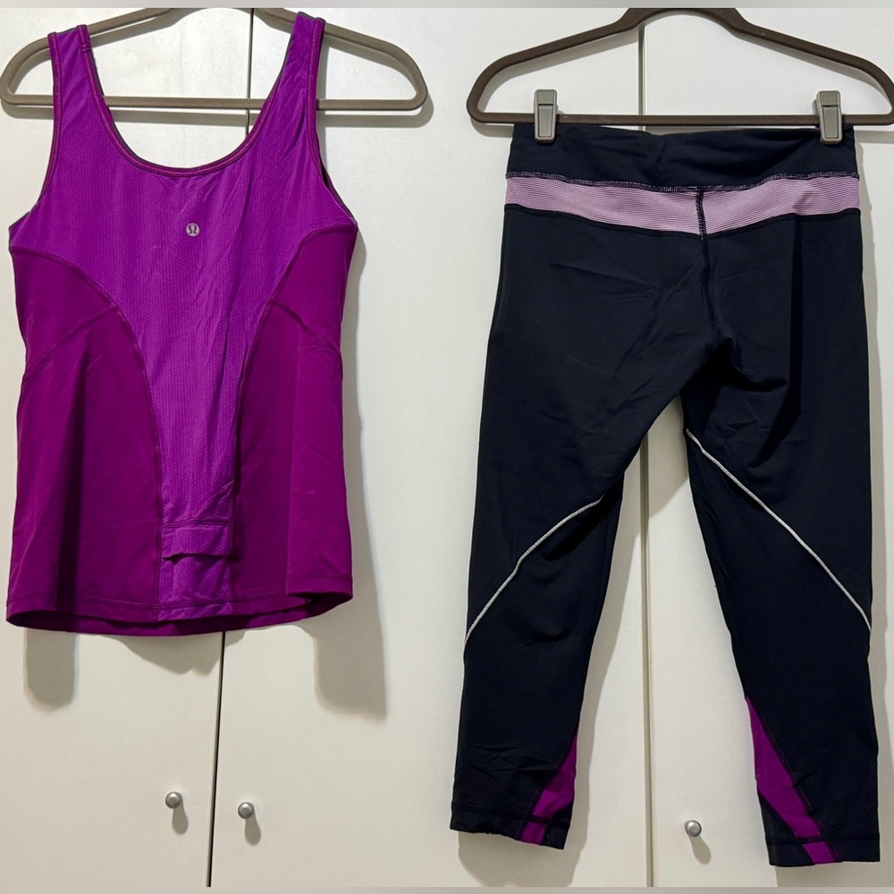 Lululemon Athletica Purple and Black Athletic Set